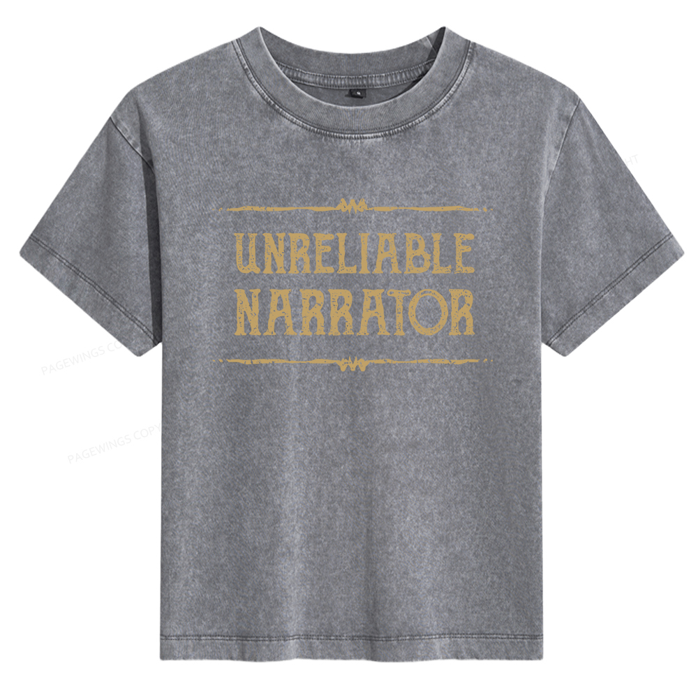 Pagewings Unreliable Narrator Women's Washed T-shirt