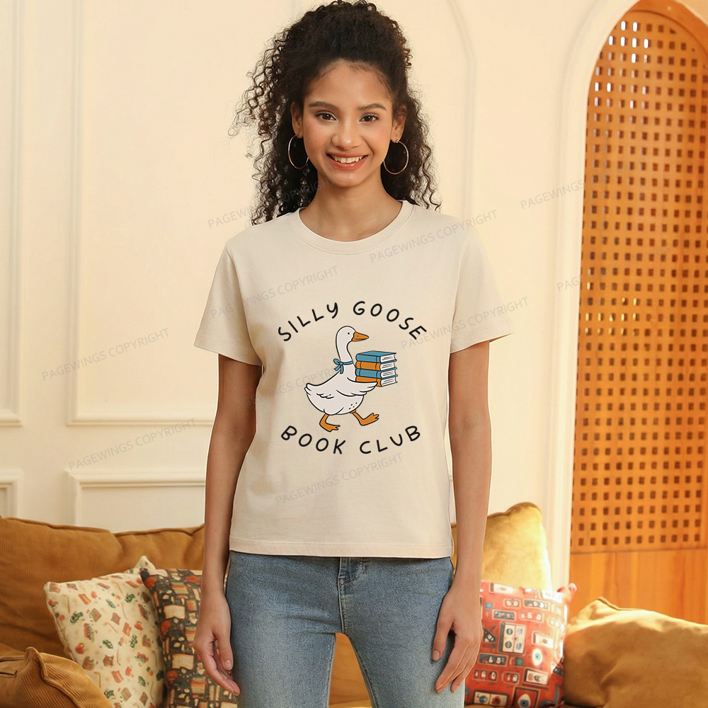 Pagewings Silly Goose Book Club Women's Washed T-shirt