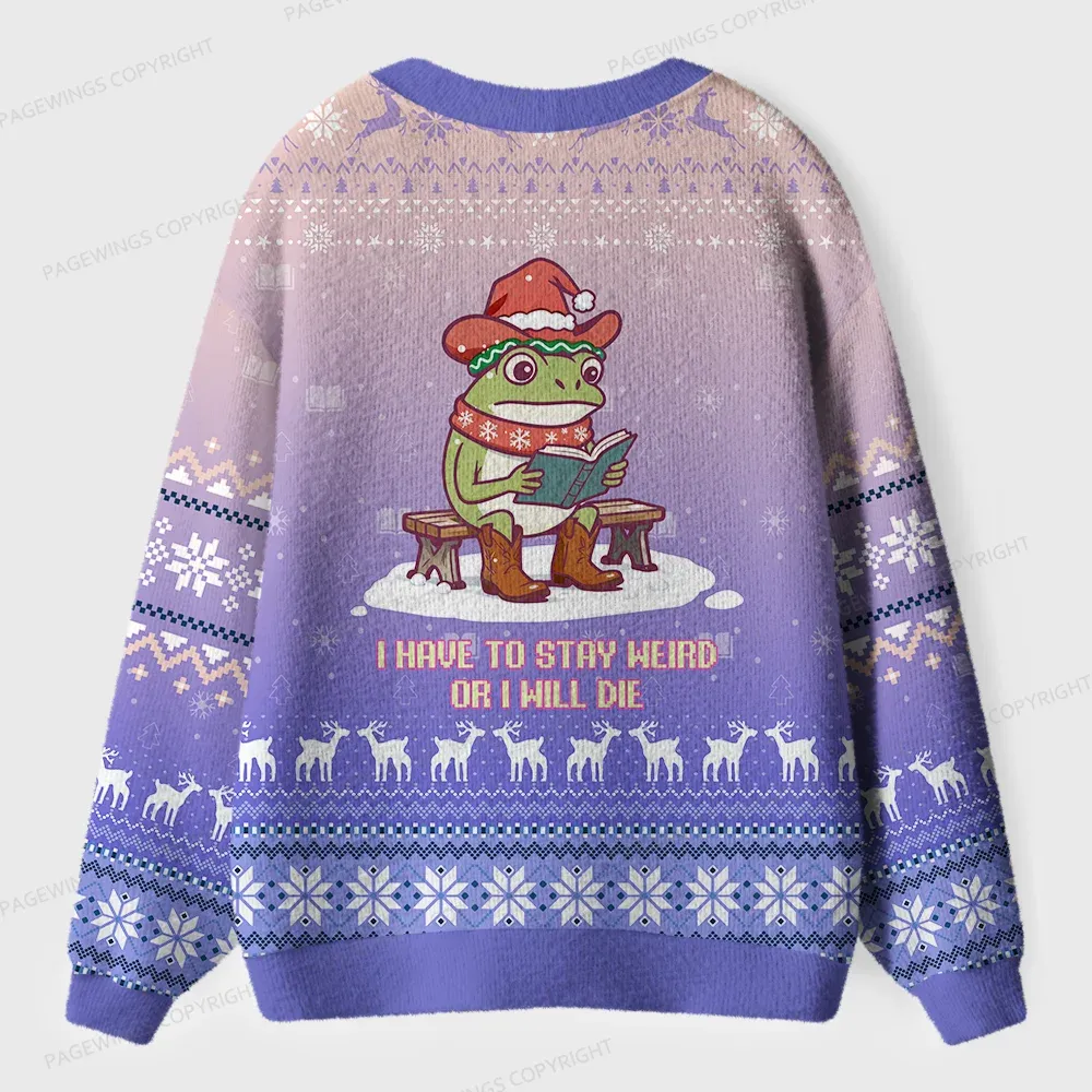 Pagewings I Read To Stay Alive And Be A Little Free Unisex Ugly Cardigan Sweaters