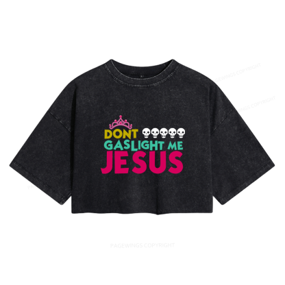 Pagewings Sci-Fi Bookish Women's Washed Cropped T-shirt