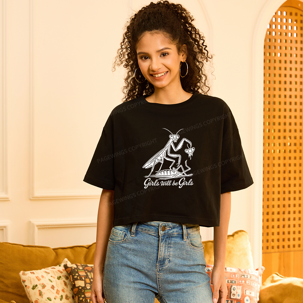Pagewings Girls Will Be Girls Women Crop Tops