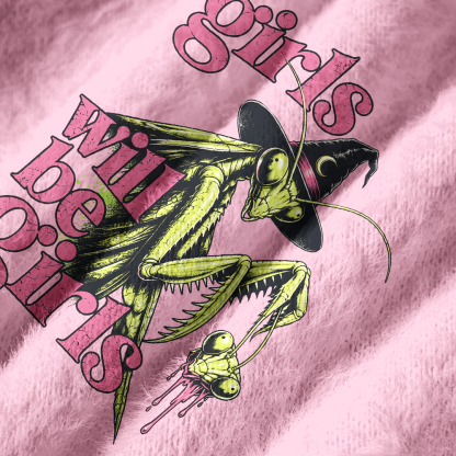 Pagewings Girls Will Be Girls Off Shoulder Ugly Knit Sweater