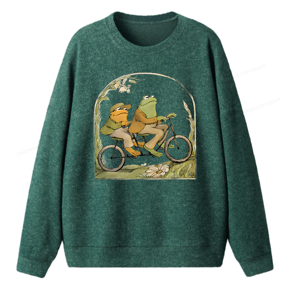 Pagewings Frog And Toad Book Vintage Unisex Knit Sweatshirt