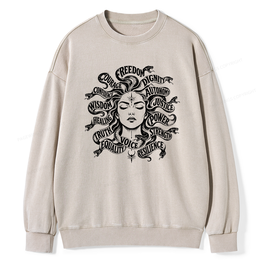 Pagewings Greek Mythology Unisex Washed Sweatshirt