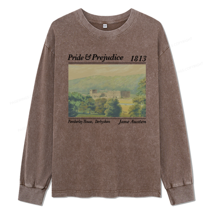 Pagewings Pemberley House Unisex Washed Long Sleeve T-shirt