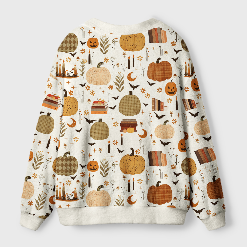 Pagewings Book Pumpkin Light Knit Unisex Cardigan Sweaters
