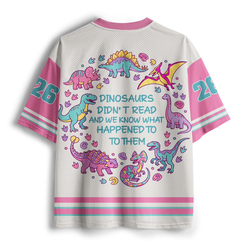 Pagewings Dinosaurs Didn’t Read Unisex Mesh Jersey