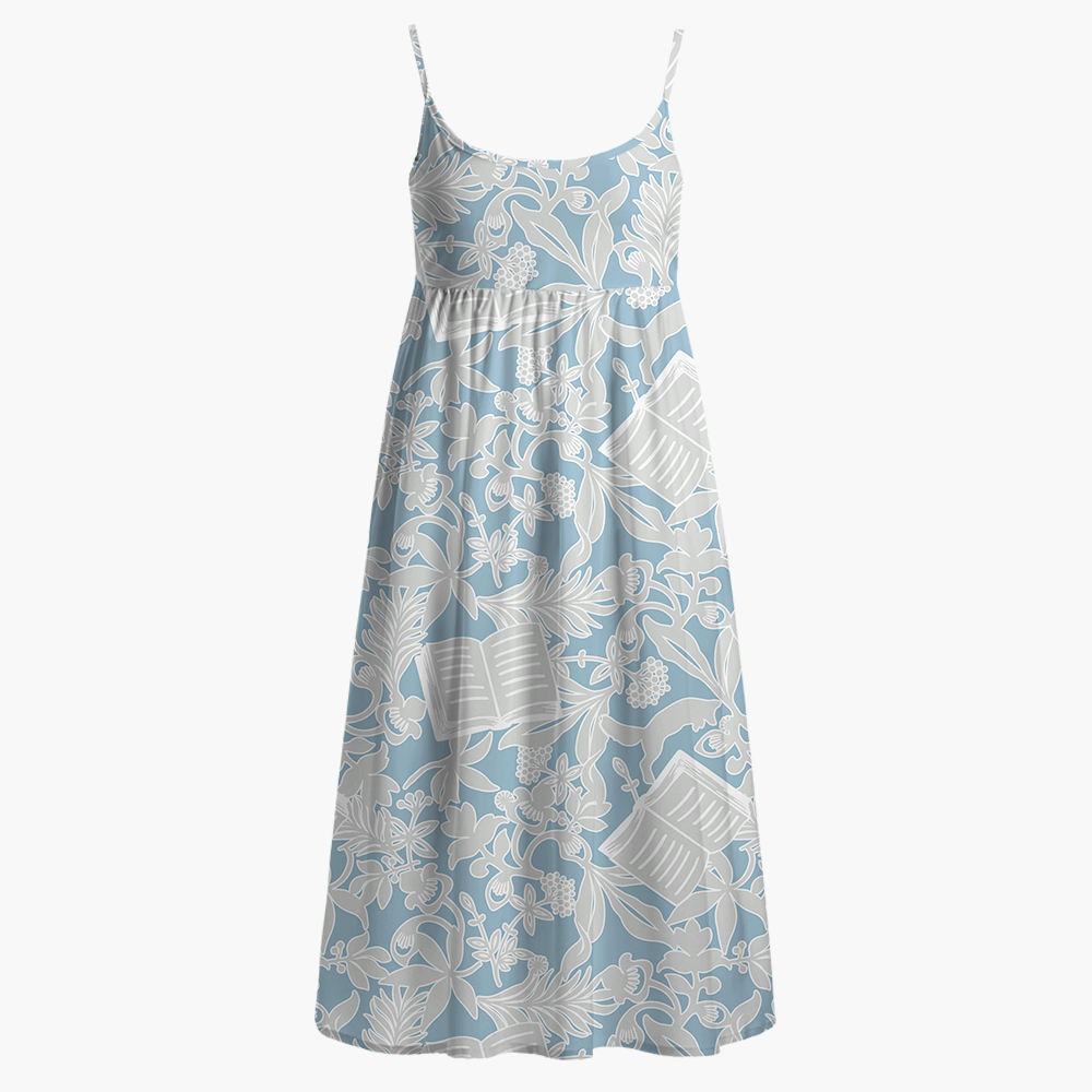 Pagewings Book Lover Printed Spaghetti Strap Midi Sundress