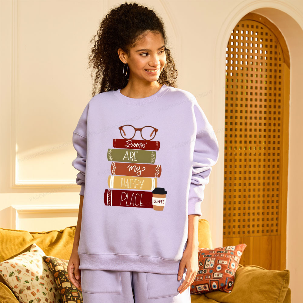 Pagewings Books are My Happy Place Unisex Fleece Sweatshirt Set 