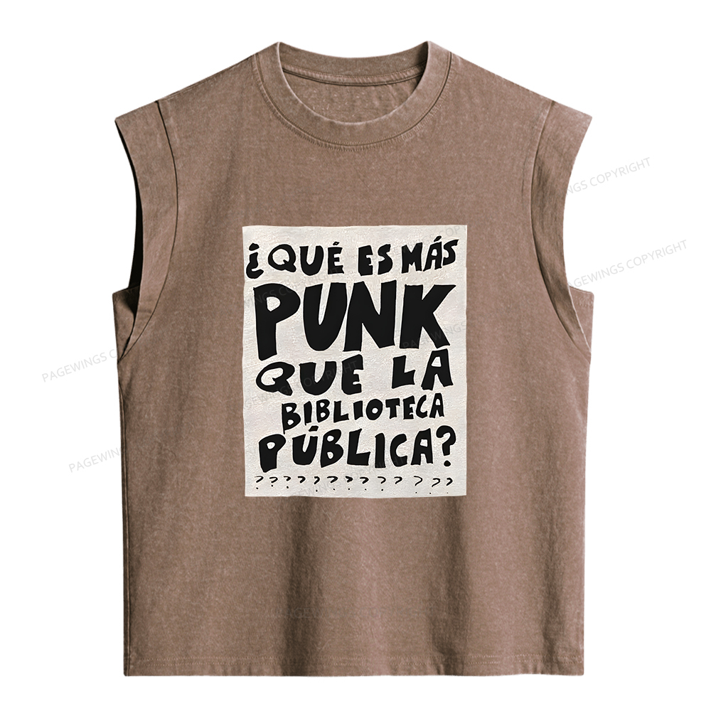 Pagewings What's More Punk Than The Public Library Women's Washed Tank Top