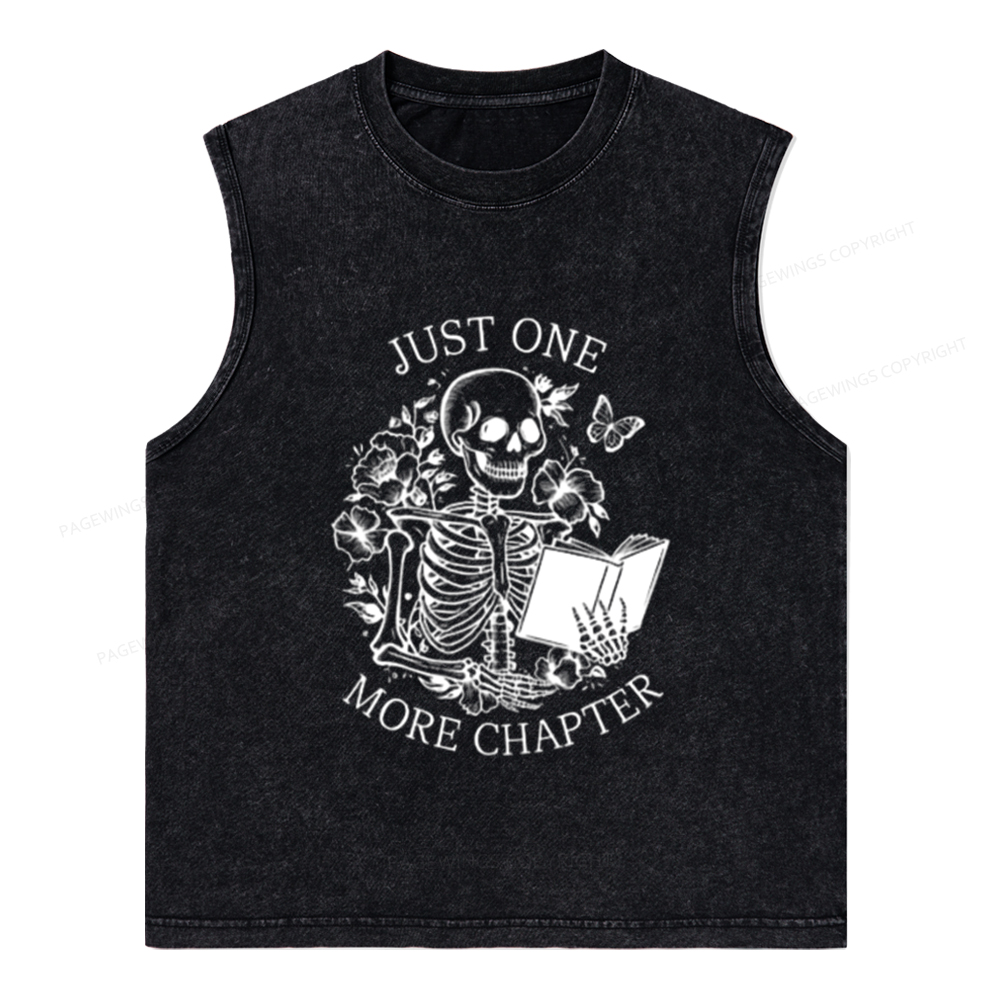 Pagewings One More Chapter Skeleton Unisex Washed Tank Top