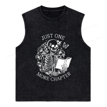 Pagewings One More Chapter Skeleton Unisex Washed Tank Top
