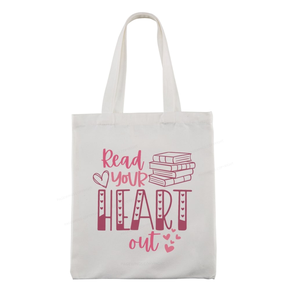 Pagewings Valentine Sweatshirt Read Your Heart Tote Bag