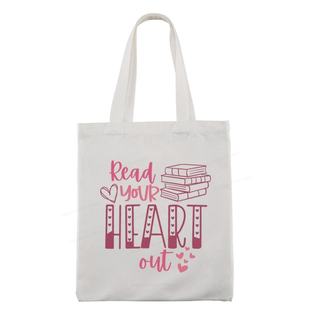 Pagewings Valentine Sweatshirt Read Your Heart Tote Bag
