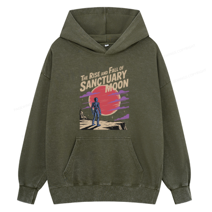 Pagewings The Rise And Fall Of Sanctuary Moon Unisex Washed Hoodie