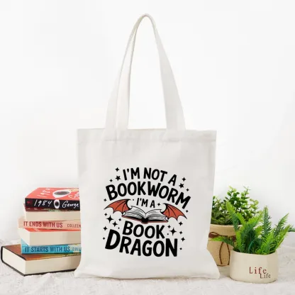 Pagewings I'm Not A Bookworm I'm A Book Dragon Tote Bag