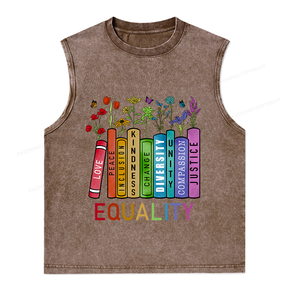 Pagewings Equal Rights Shirt Unisex Washed Tank Top