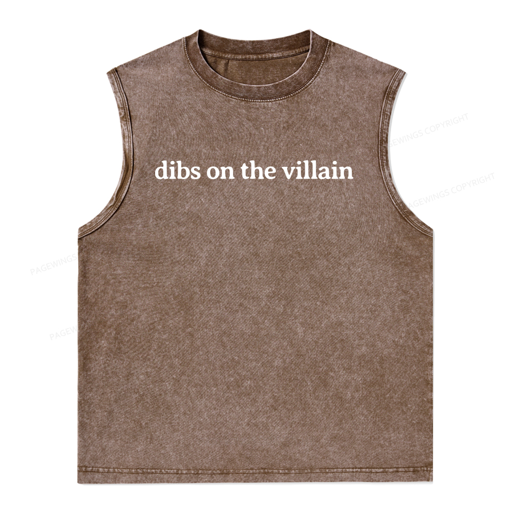 Pagewings Dibs On The Villain Unisex Washed Tank Top
