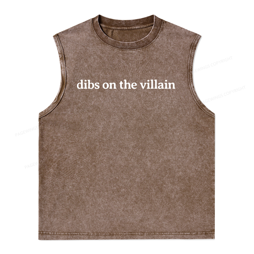 Pagewings Dibs On The Villain Unisex Washed Tank Top