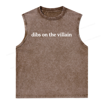 Pagewings Dibs On The Villain Unisex Washed Tank Top