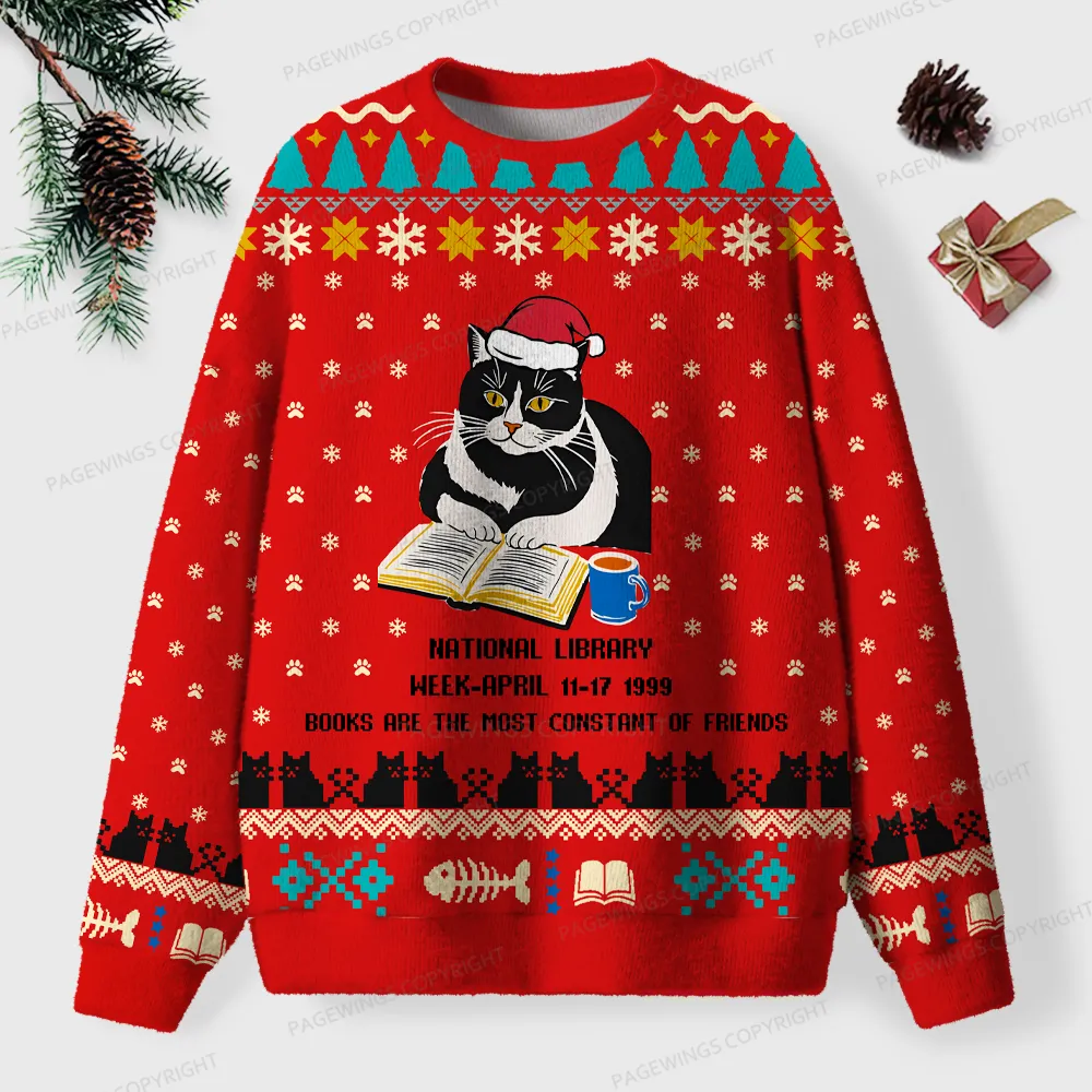 Pagewings National Library Week Unisex Ugly Knit Sweatshirt