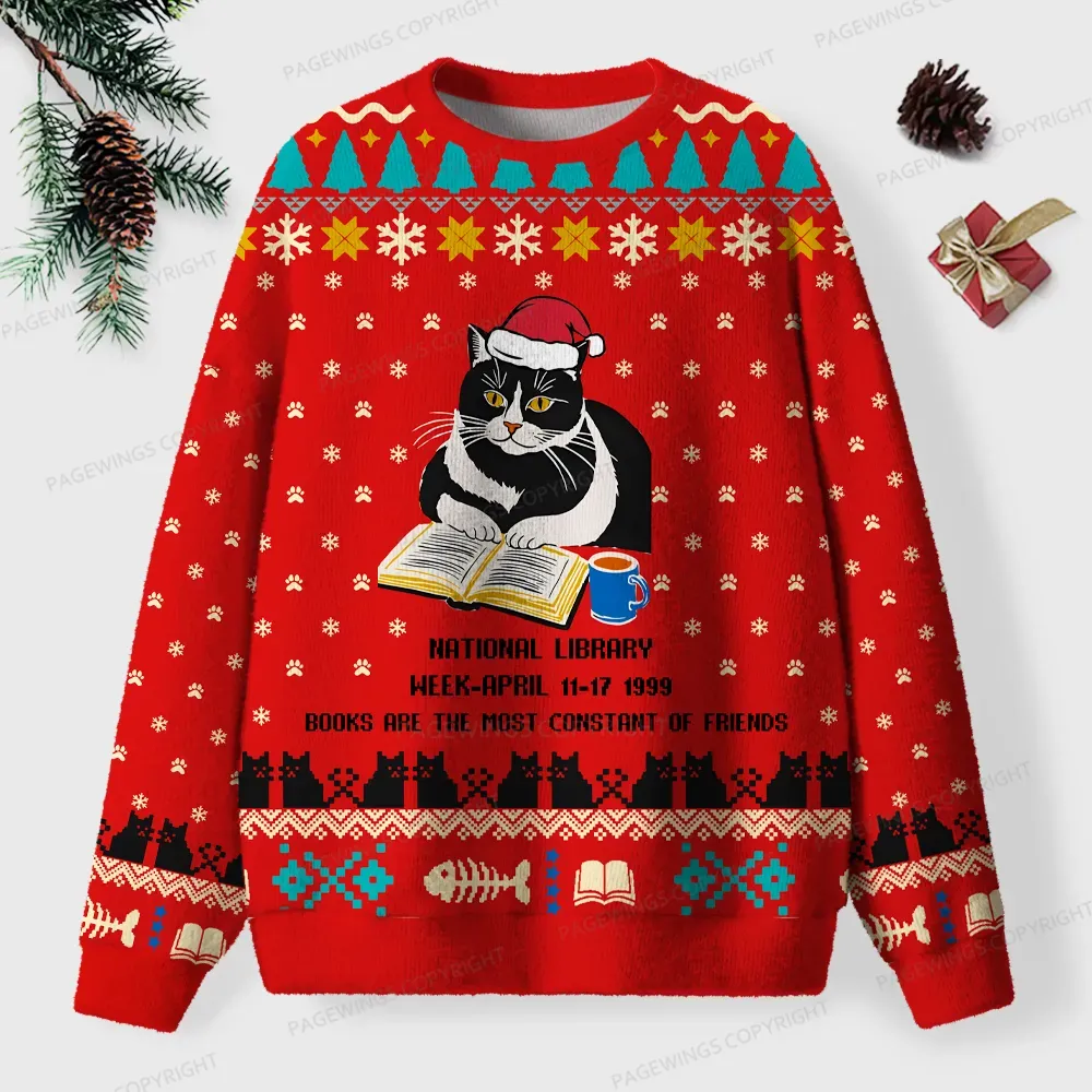 Pagewings National Library Week Unisex Ugly Knit Sweatshirt