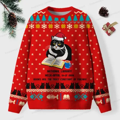 Pagewings National Library Week Unisex Ugly Knit Sweatshirt