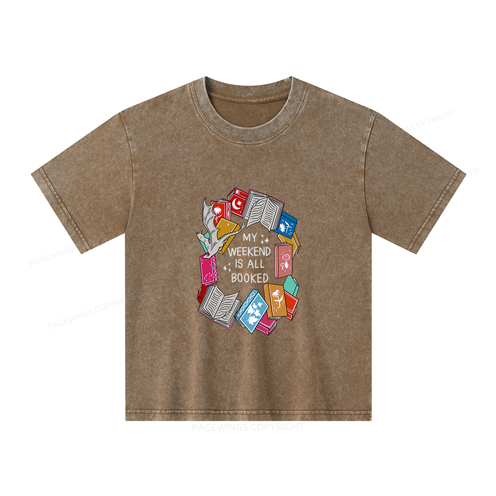 Pagewings My Weekend Is All Booked  Unisex Kids Washed T-shirt