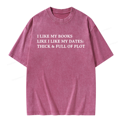 Pagewings I Like My Books Unisex Washed T-shirt