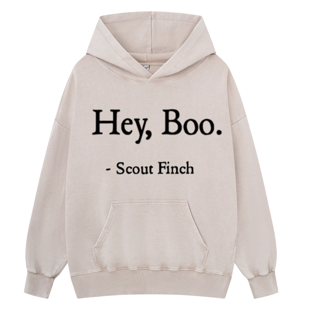 Pagewings HEY BOO Unisex Washed Hoodie