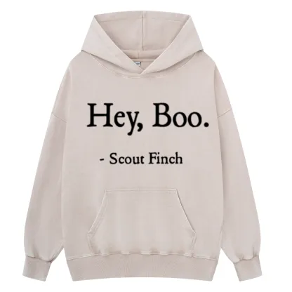 Pagewings HEY BOO Unisex Washed Hoodie