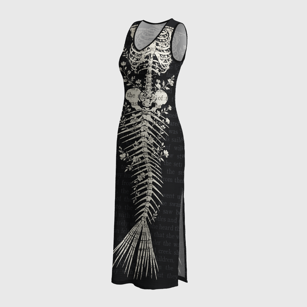 Pagewings Skull Reading Crochet Maxi Dress