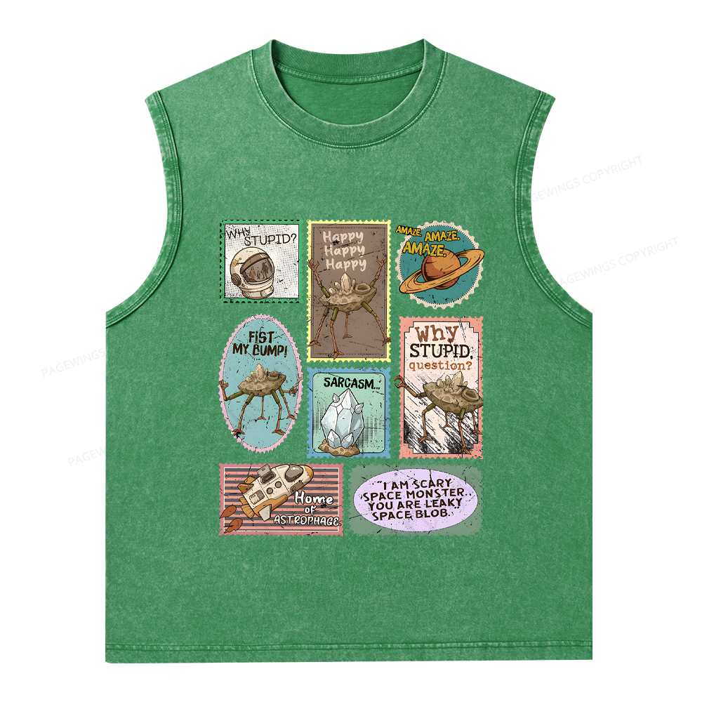 Pagewings Amaze Retro Sci-Fi Unisex Washed Tank Top