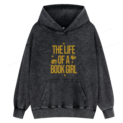 Pagewings The Life of a Book Girl Unisex Washed Hoodie