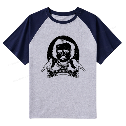 Pagewings Literary Vintage Stephen Allen King HP Lovecraft Book Raglan T-shirt