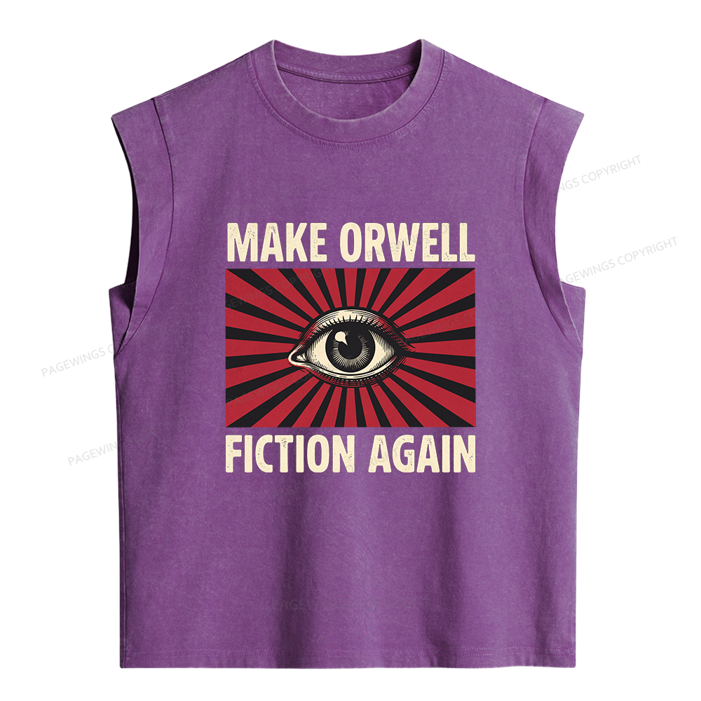 Pagewings Make Orwe Fiction Again Women's Washed Tank Top