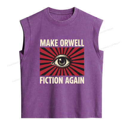 Pagewings Make Orwe Fiction Again Women's Washed Tank Top
