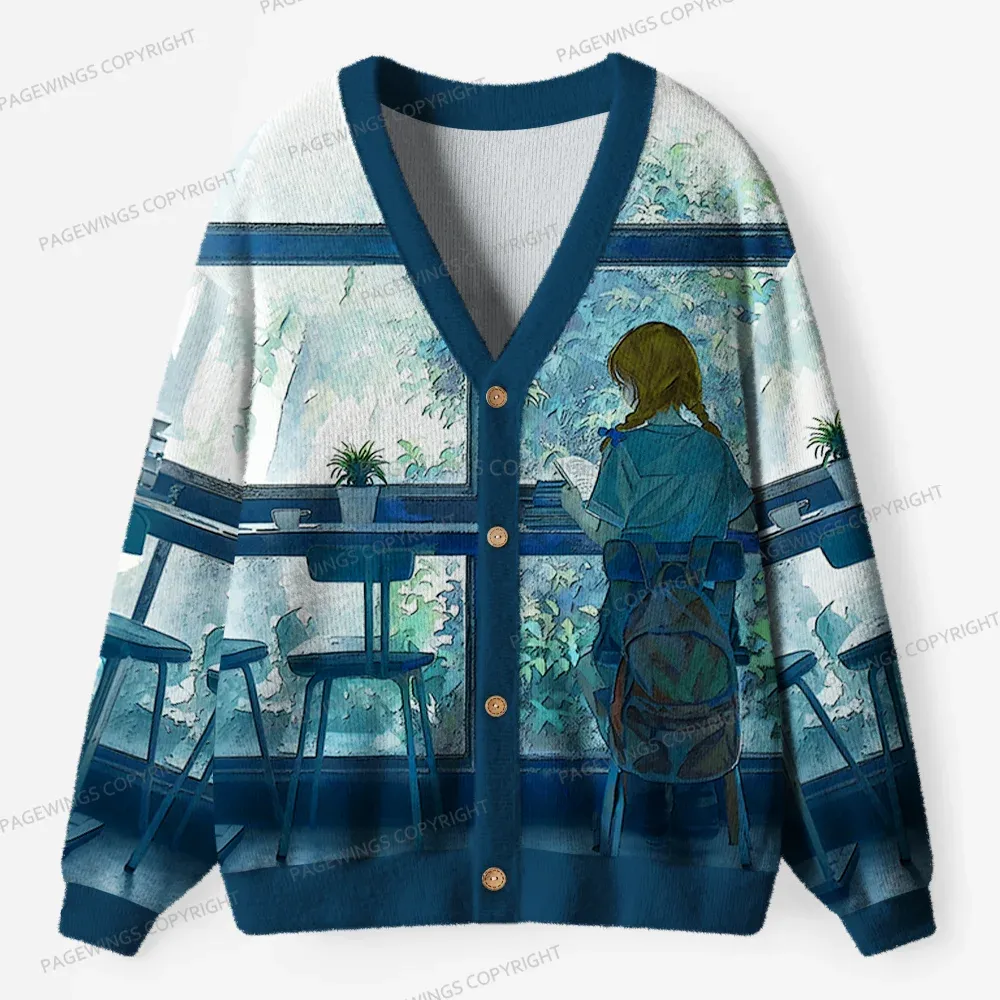 Pagewings Book Girl Unisex Ugly Cardigan Sweaters