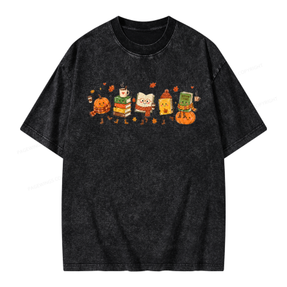 Pagewings All Booked For Fall Unisex Washed T-shirt