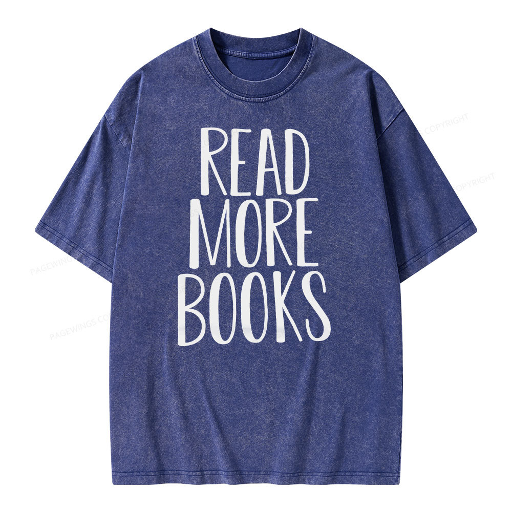 Pagewings Read More Books Unisex Washed T-shirt