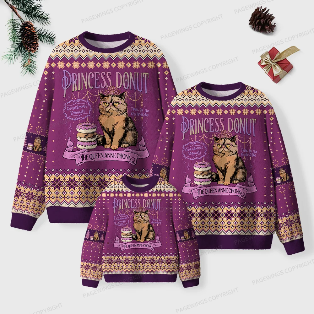 Pagewings The Queen Anne Chonk Unisex Ugly Knit Sweatshirt