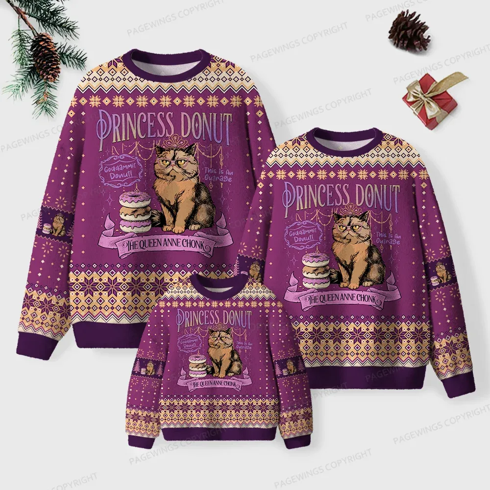 Pagewings The Queen Anne Chonk Unisex Ugly Knit Sweatshirt