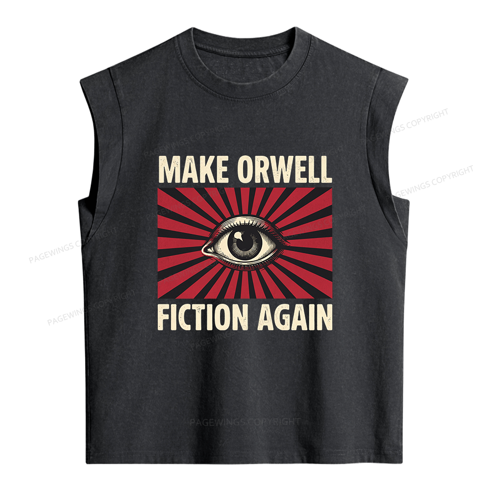 Pagewings Make Orwe Fiction Again Women's Washed Tank Top