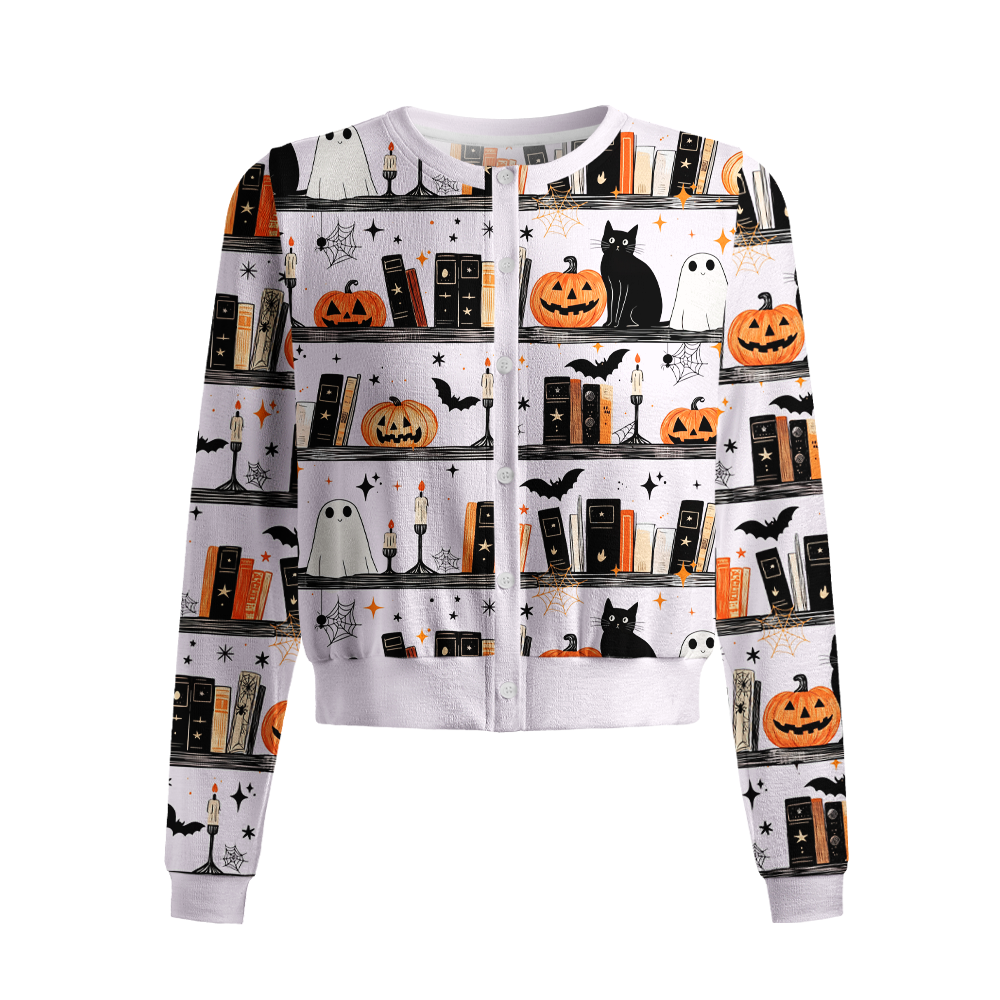 Pagewings Bookish Vibe Crew Neck Cardigan Sweaters