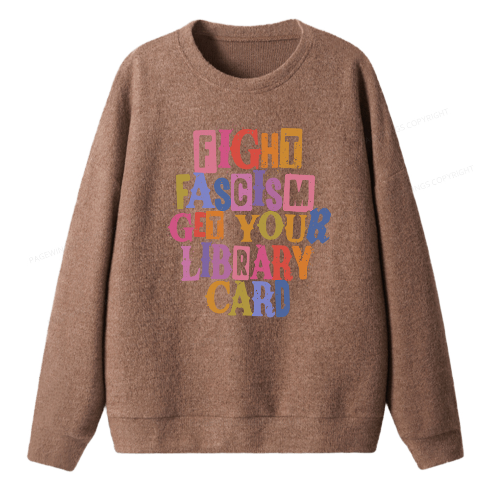 Pagewings Get Your Library Card Unisex Knit Sweatshirt
