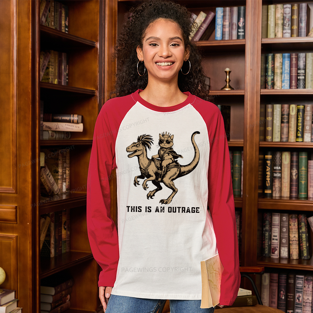 Pagewings Fantasy Book Reader Long Sleeve Raglan T-shirt