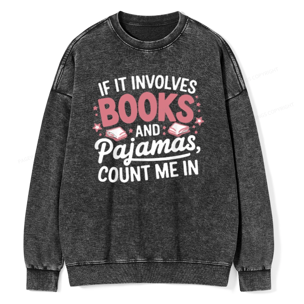 Pagewing Lover Funny Book Reading Unisex Washed Sweatshirt