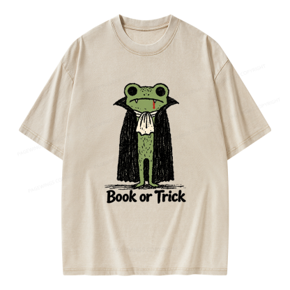 Pagewings Frog Halloween Unisex Washed T-shirt