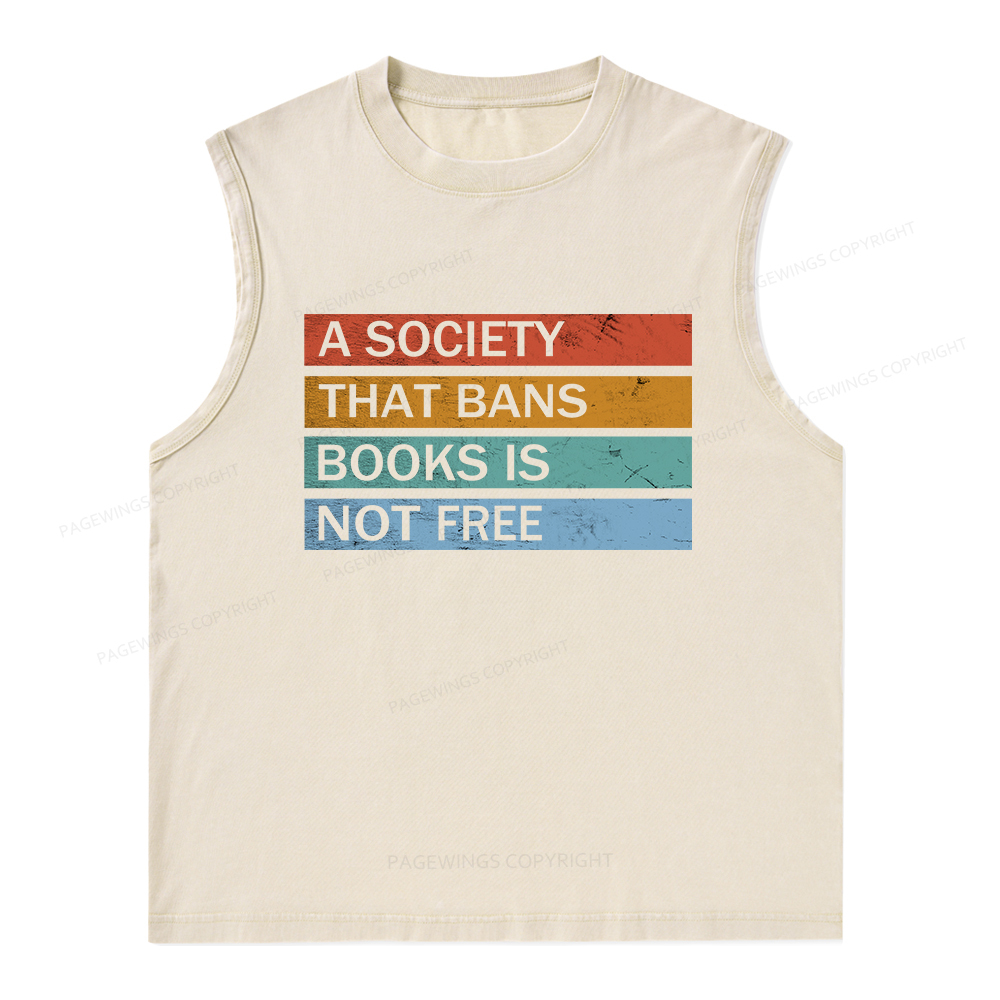 Pagewings Banned Books Shirt, Read Banned Books Unisex Washed Tank Top