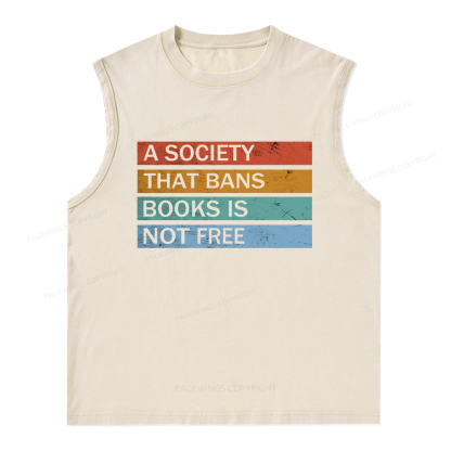 Pagewings Banned Books Shirt, Read Banned Books Unisex Washed Tank Top
